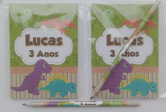 Bloquinho com Lápis Dinossauro Baby