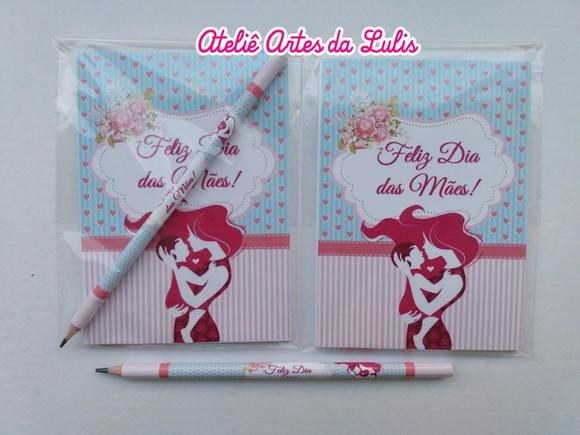 Bloquinho com Lápis Dia das Mães