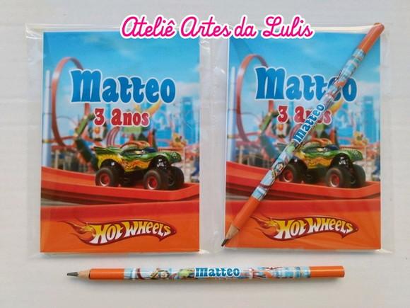 Bloquinho com Lápis Hotweels