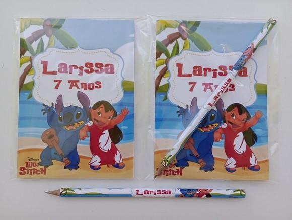Bloquinho com Lápis Lilo e Stitch