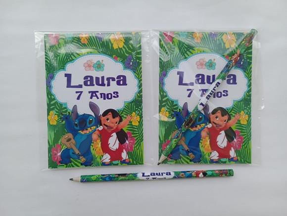 Bloquinho com Lápis Lilo e Stitch