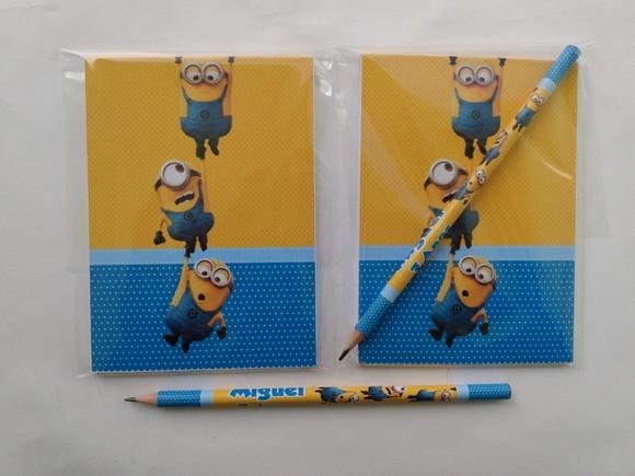Bloquinho com Lápis Minions