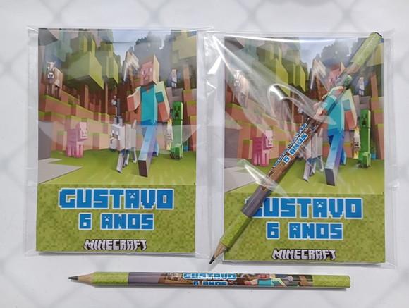 Bloquinho com Lápis Minecraft