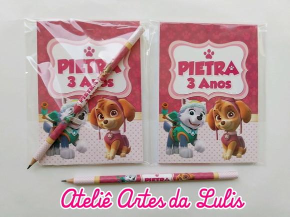 Bloquinho com Lápis Patrulha Canina Menina