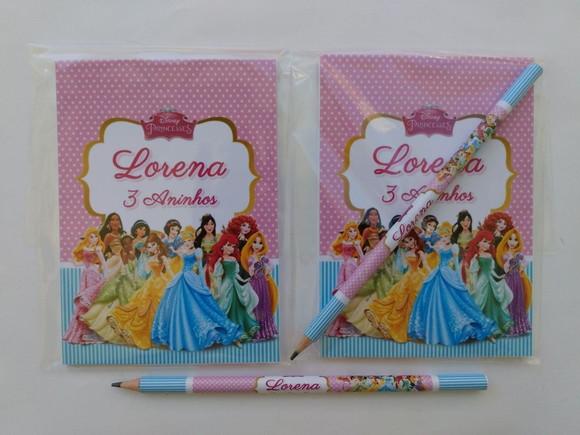 Bloquinho com Lápis Princesas Disney