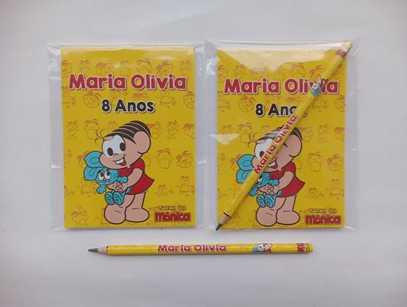 Bloquinho com Lápis Turma da Mônica