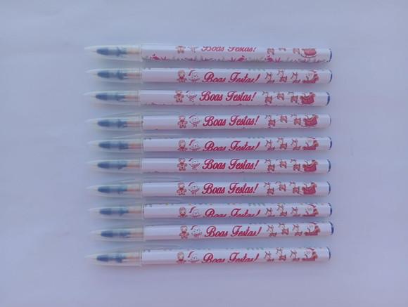 Caneta Personalizada Boas Festas Aquarela