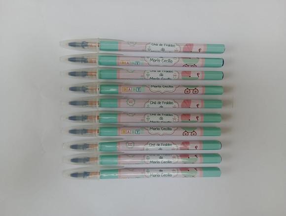 Caneta Personalizada Chá de Fraldas Menina