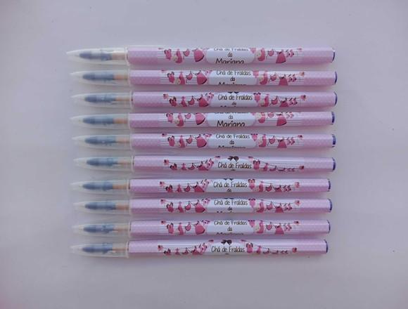 Caneta Personalizada Chá de Fraldas Menina