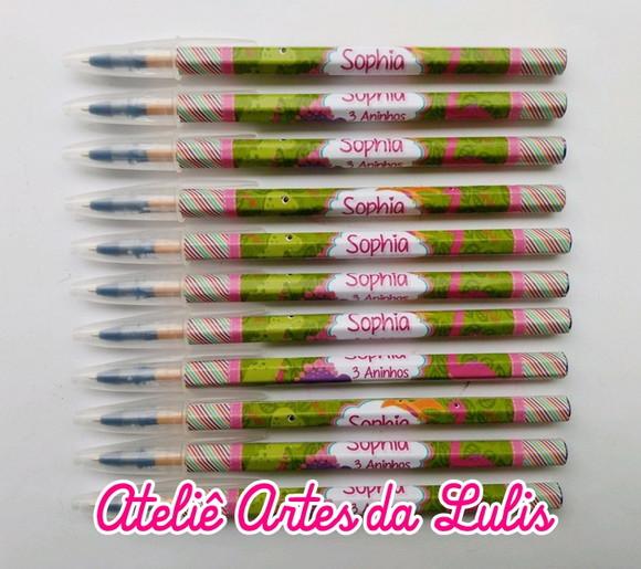Caneta Personalizada Dinossauro Baby Menina