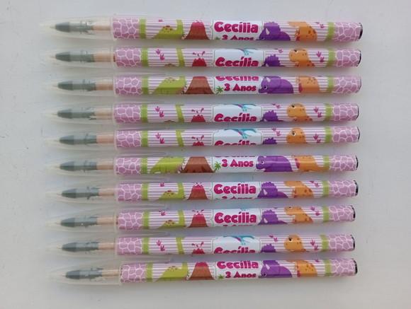 Caneta Personalizada Dinossauro Baby Menina