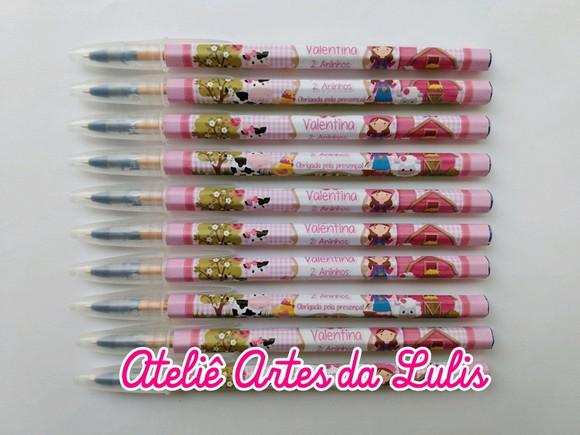 Caneta Personalizada Fazendinha Menina