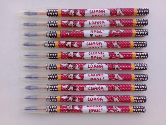 Caneta Personalizada Minnie e Mickey
