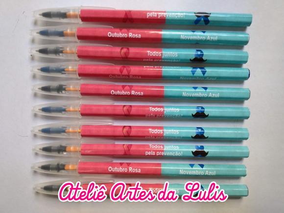 Caneta Personalizada Outubro Rosa/novembro Azul