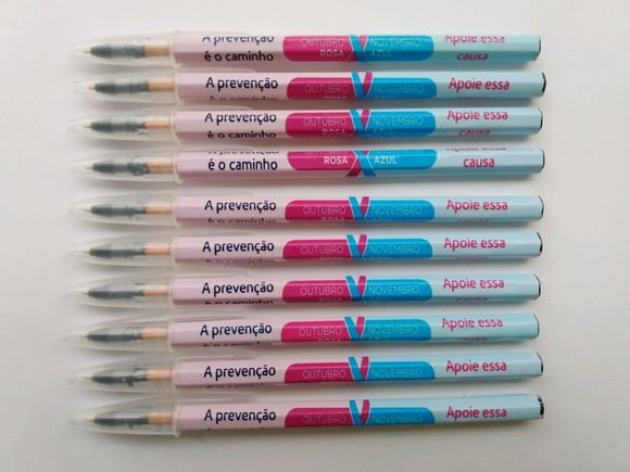 Caneta Personalizada Outubro Rosa/novembro Azul