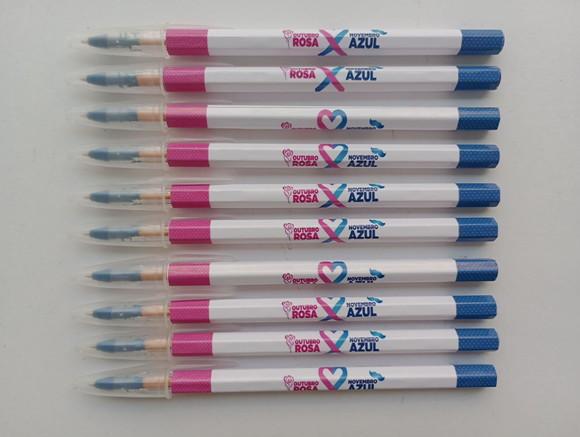 Caneta Personalizada Outubro Rosa/novembro Azul
