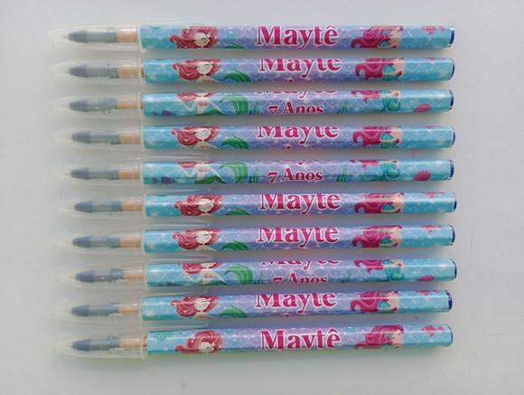 Caneta Personalizada Sereia Aquarela