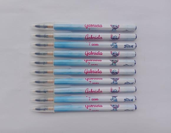 Caneta Personalizada Stitch Aquarela