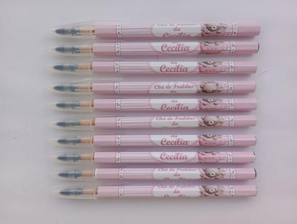 Caneta Personalizada Ursinha Rosa