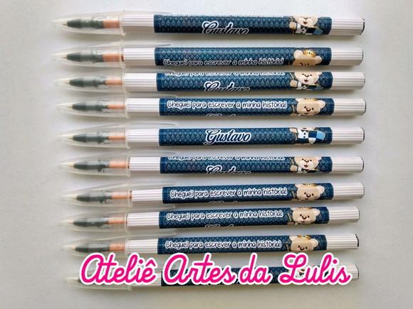 Caneta Personalizada Ursinho Rei Marinho