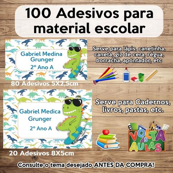 Kit Adesivo Escolar Dinossauro