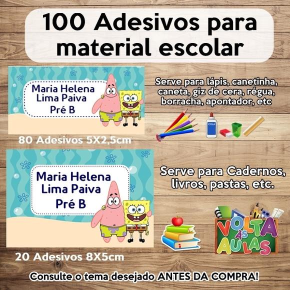 Kit Adesivo Escolar Bob Esponja