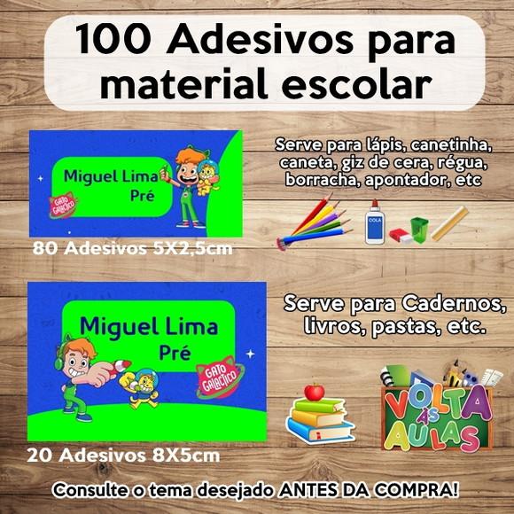Kit Adesivo Escolar Gato Galactico