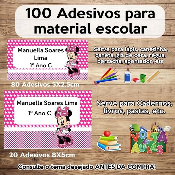 Kit Adesivo Escolar Minnie Rosa