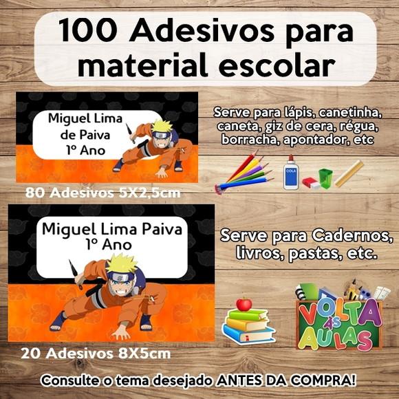 Kit Adesivo Escolar Naruto