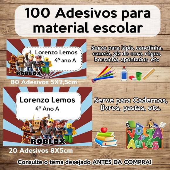Kit Adesivo Escolar Roblox