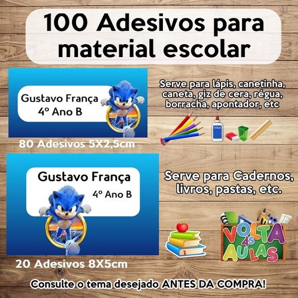 Kit Adesivo Escolar Sonic