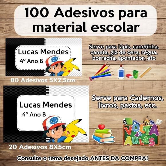 Kit Adesivo Escolar Pokemon