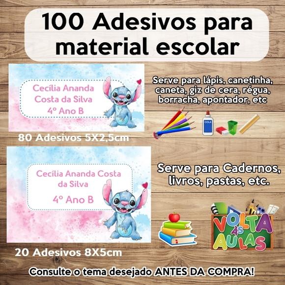 Kit Adesivo Escolar Stitch Aquarela