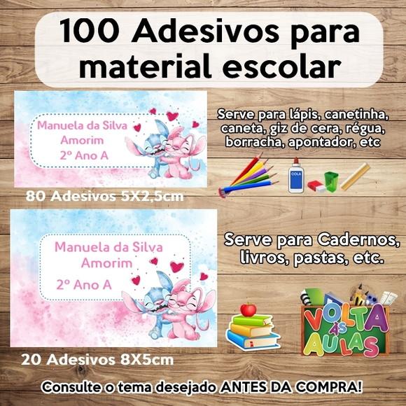 Kit Adesivo Escolar Stitch e Angel Aquarela