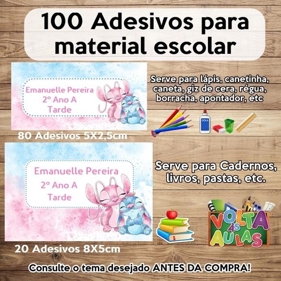 Kit Adesivo Escolar Stitch e Angel Aquarela