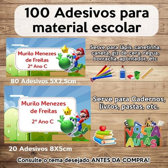 Kit Adesivo Escolar Super Mario