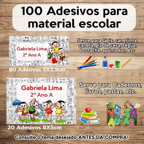 Kit Adesivo Escolar Turma da Monica