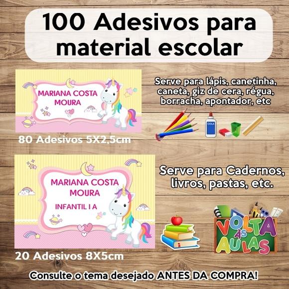 Kit Adesivo Escolar Unicórnio