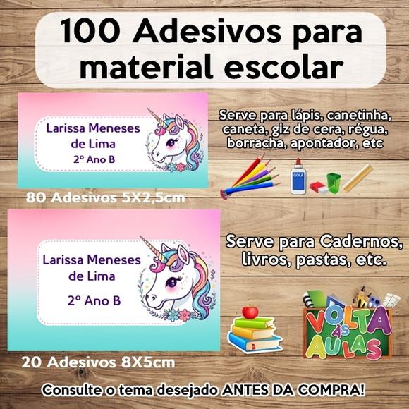 Kit Adesivo Escolar Unicórnio