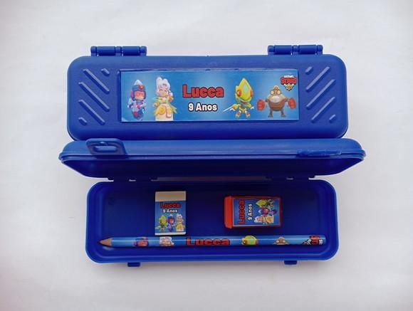 Kit Escolar com Estojo Brawl Stars