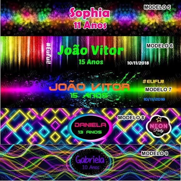 Kit Escolar com Estojo Festa Neon Personalizado