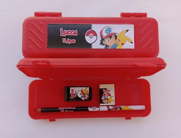 Kit Escolar com Estojo Pokémon