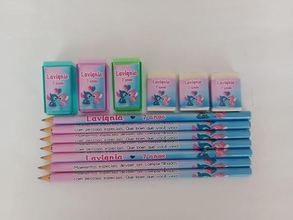 Kit Escolar Personalizado Stitch e Angel