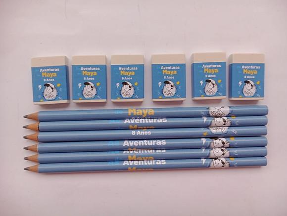 Kit Lápis com Borracha as Aventuras de Mike