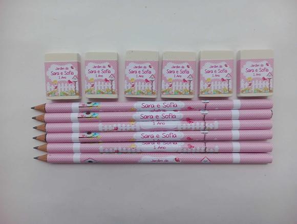Kit Lápis com Borracha Jardim Encantado