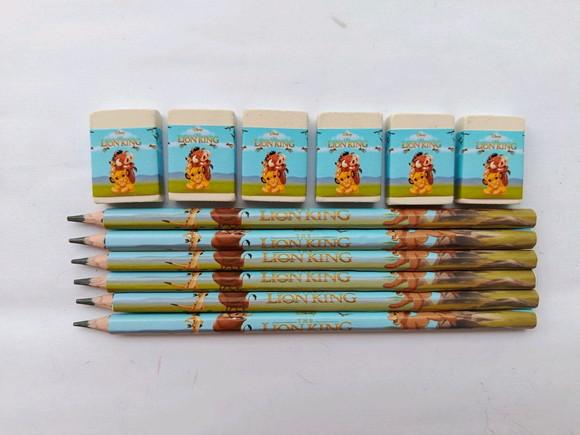 Kit Lápis com Borracha o Rei Leão Personalizada