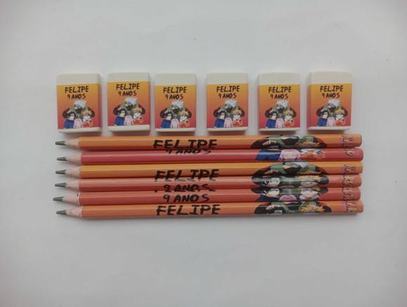 Kit Lápis com Borracha Naruto