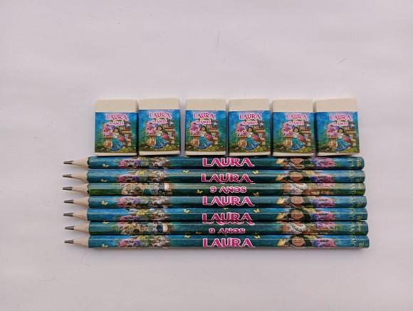Kit Lápis com Borracha Personalizada Encanto