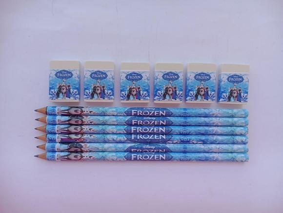 Kit Lápis com Borracha Personalizada Frozen