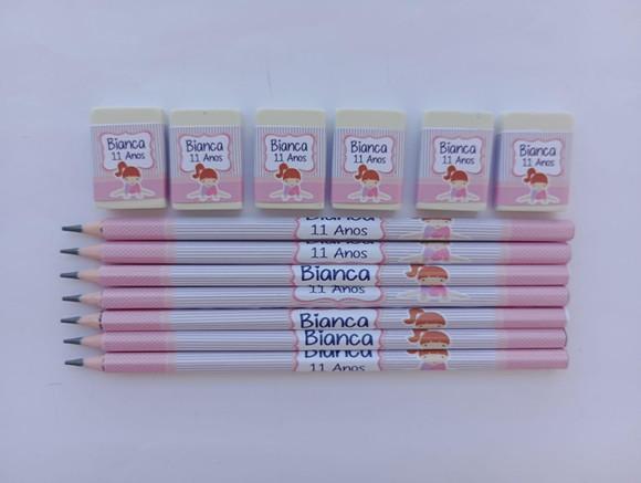 Kit Lápis com Borracha Personalizada Ginástica Olímpica
